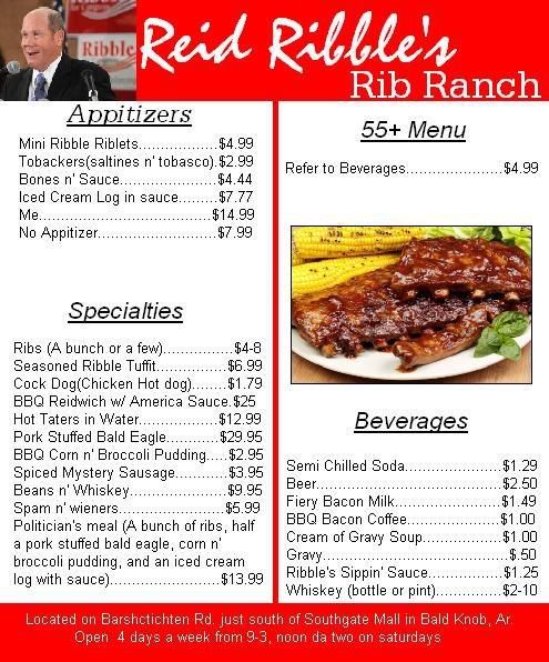 Reed Ribble's Rib Ranch меню