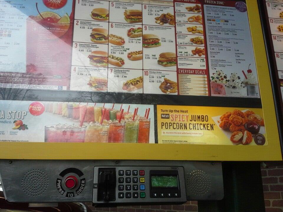 Sonic Drive-In меню