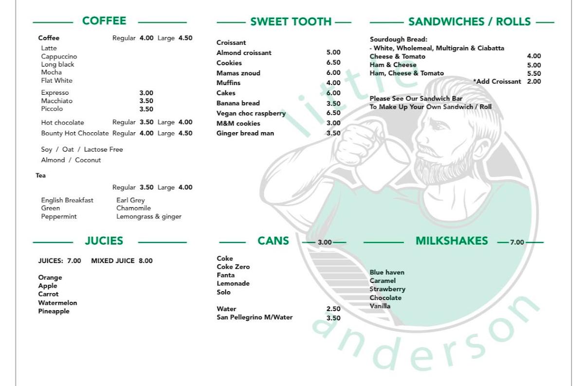 Little Anderson Cafe меню