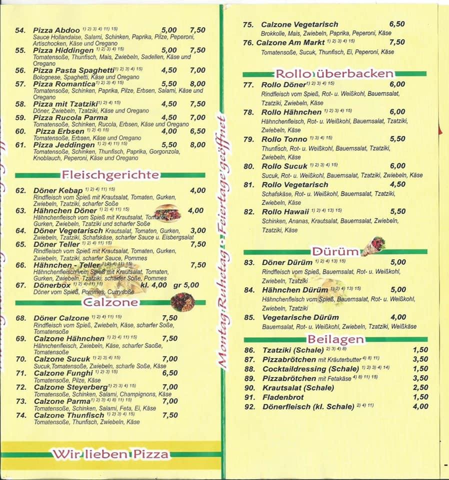 Pizzeria Roma меню