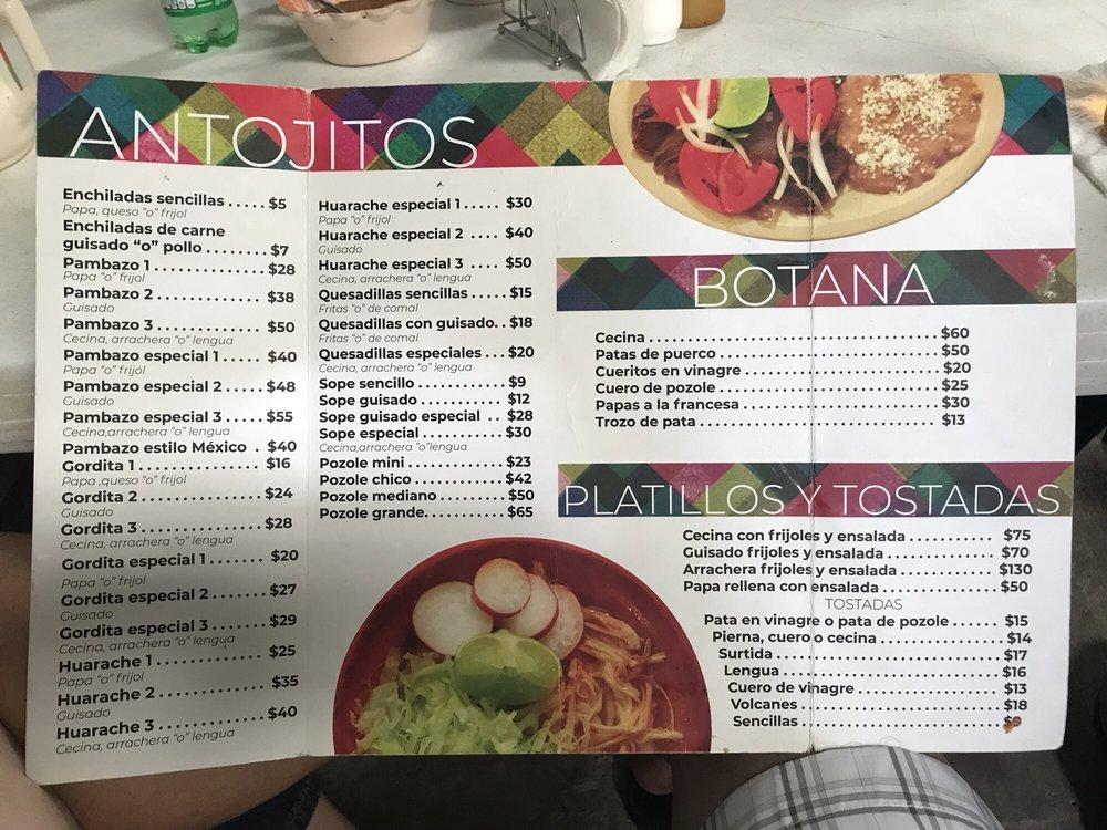 El Rinconcito меню