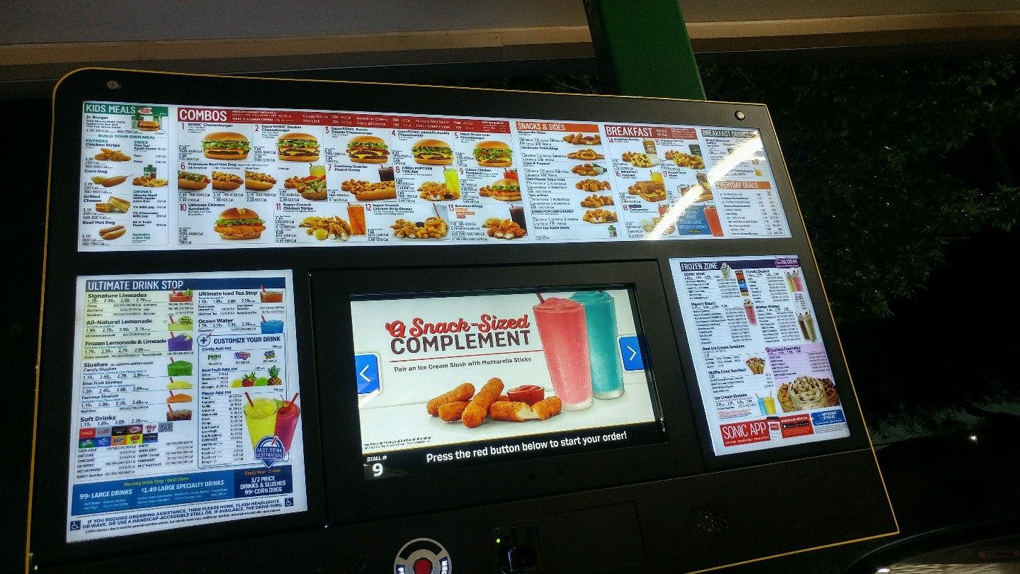 Sonic Drive-In меню