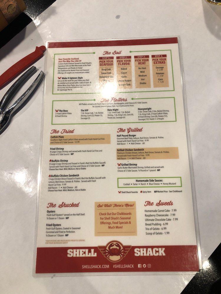 Shell Shack меню