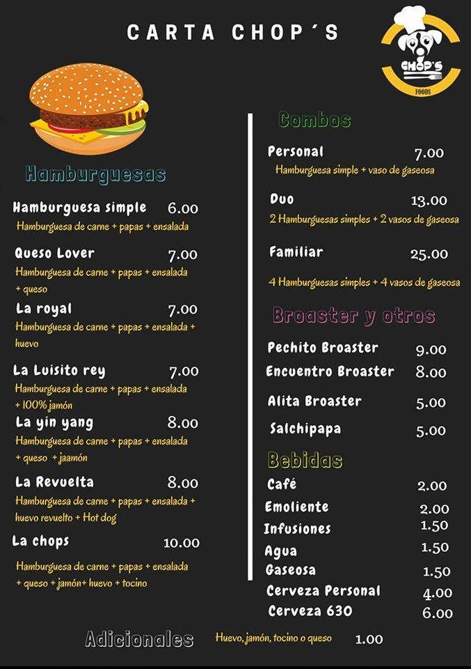 Chop's Peru меню