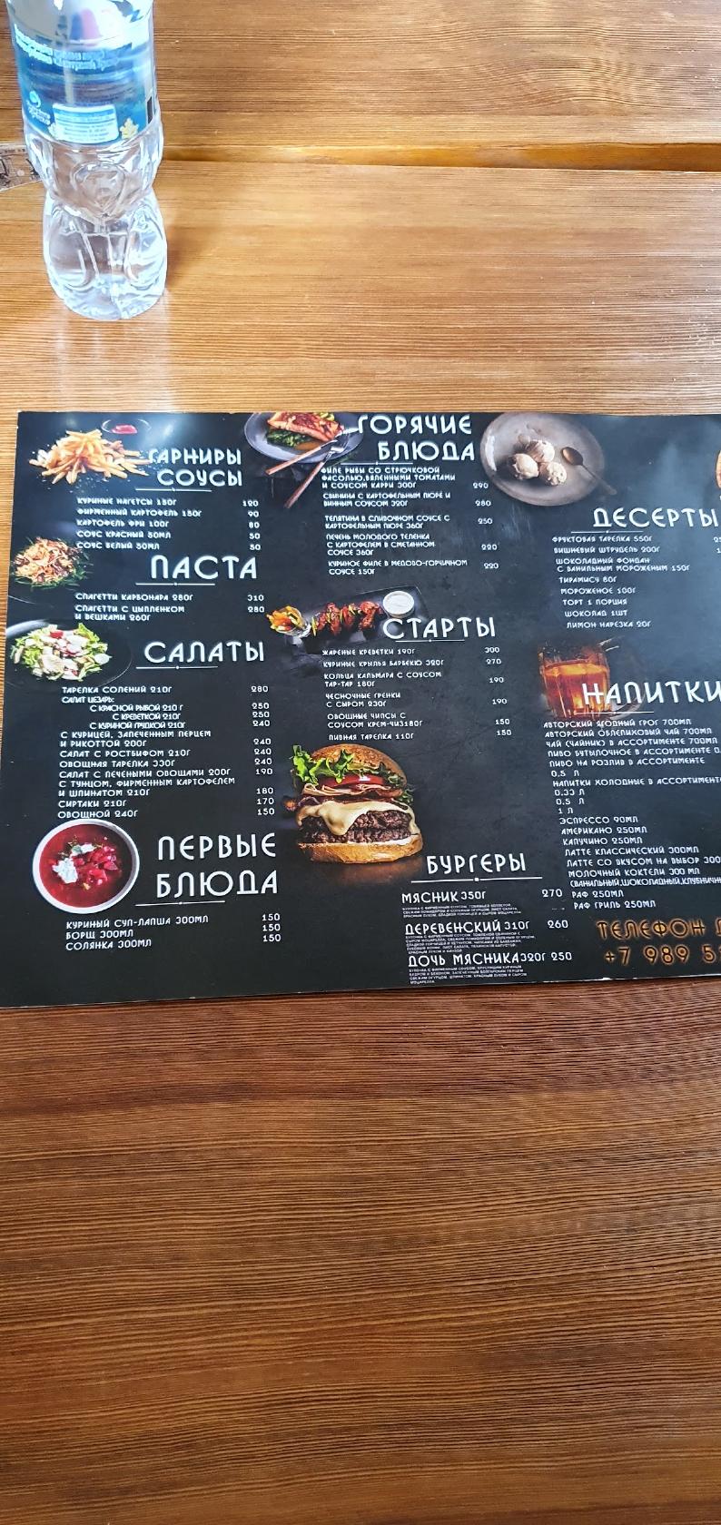 Кафе Loft меню