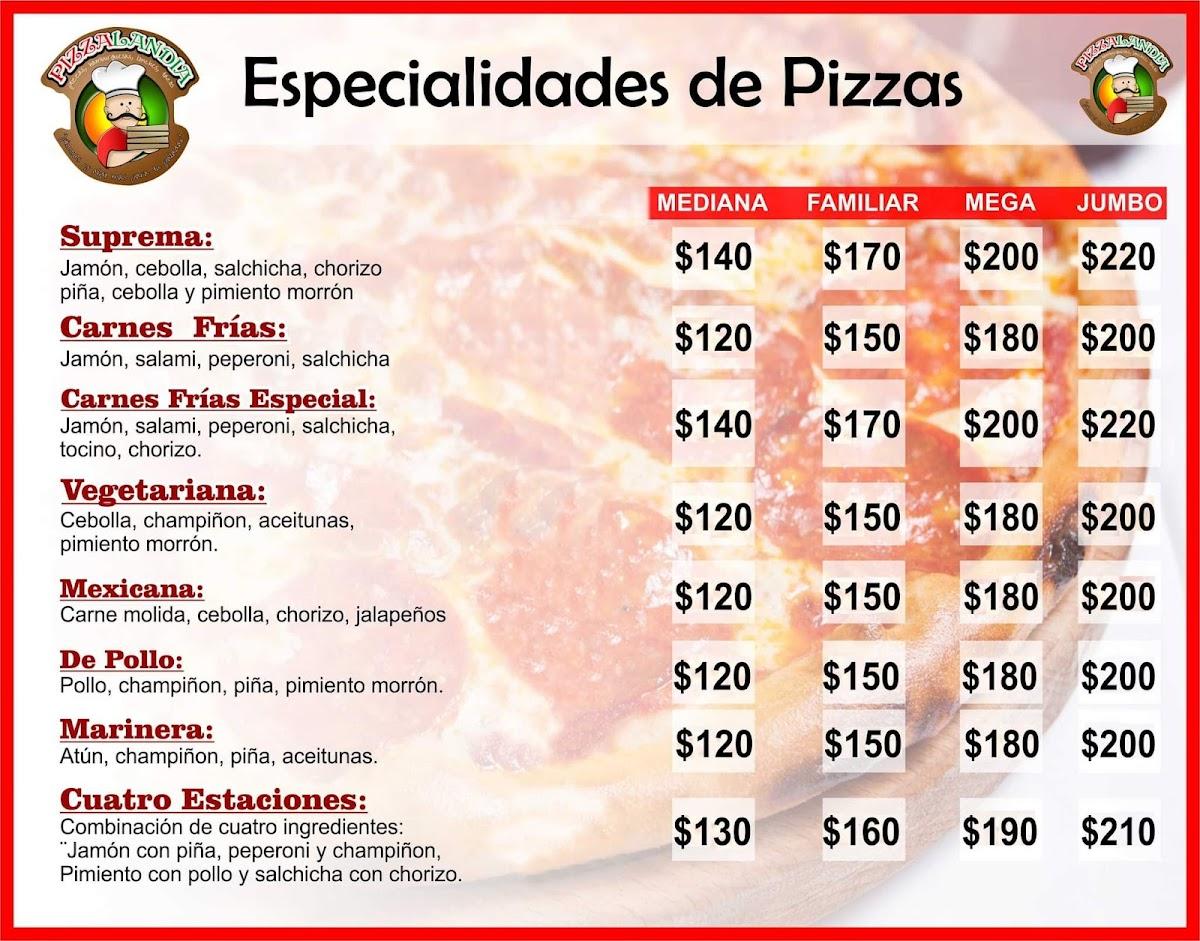 PIZZALANDIA меню