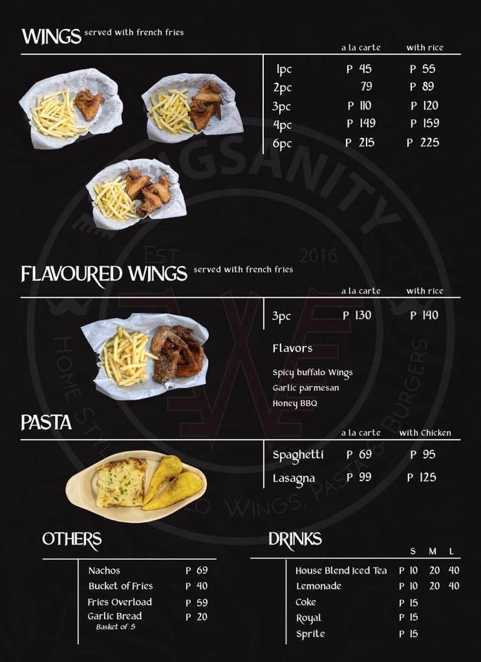 Wingsanity меню