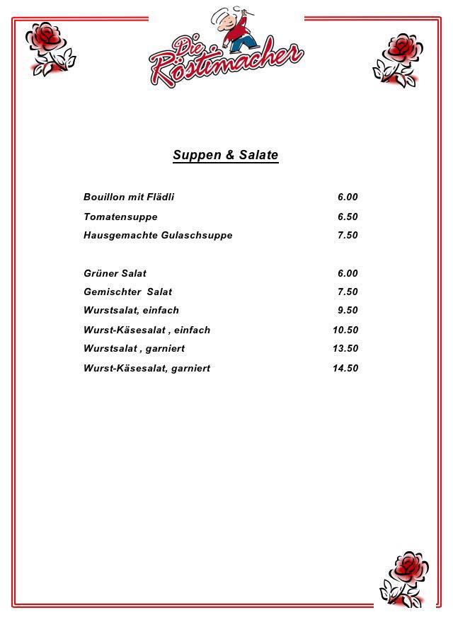 Die Röstimacher меню
