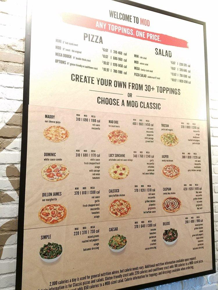 MOD Pizza меню