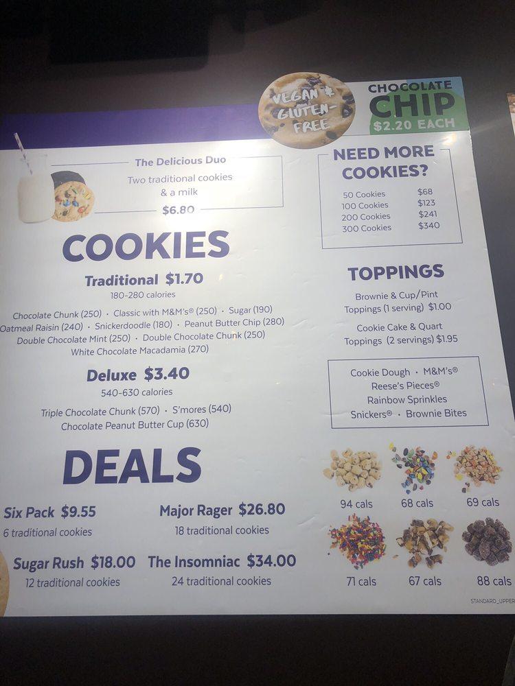 Insomnia Cookies меню