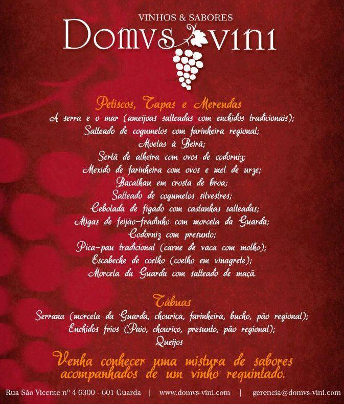 Domvs Vini меню