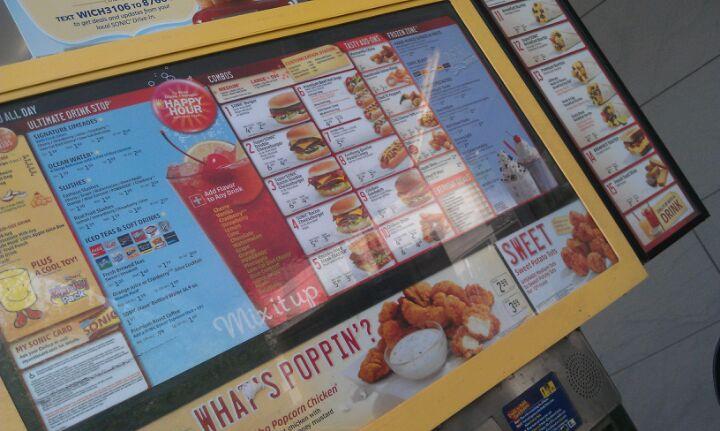 Sonic Drive-In меню