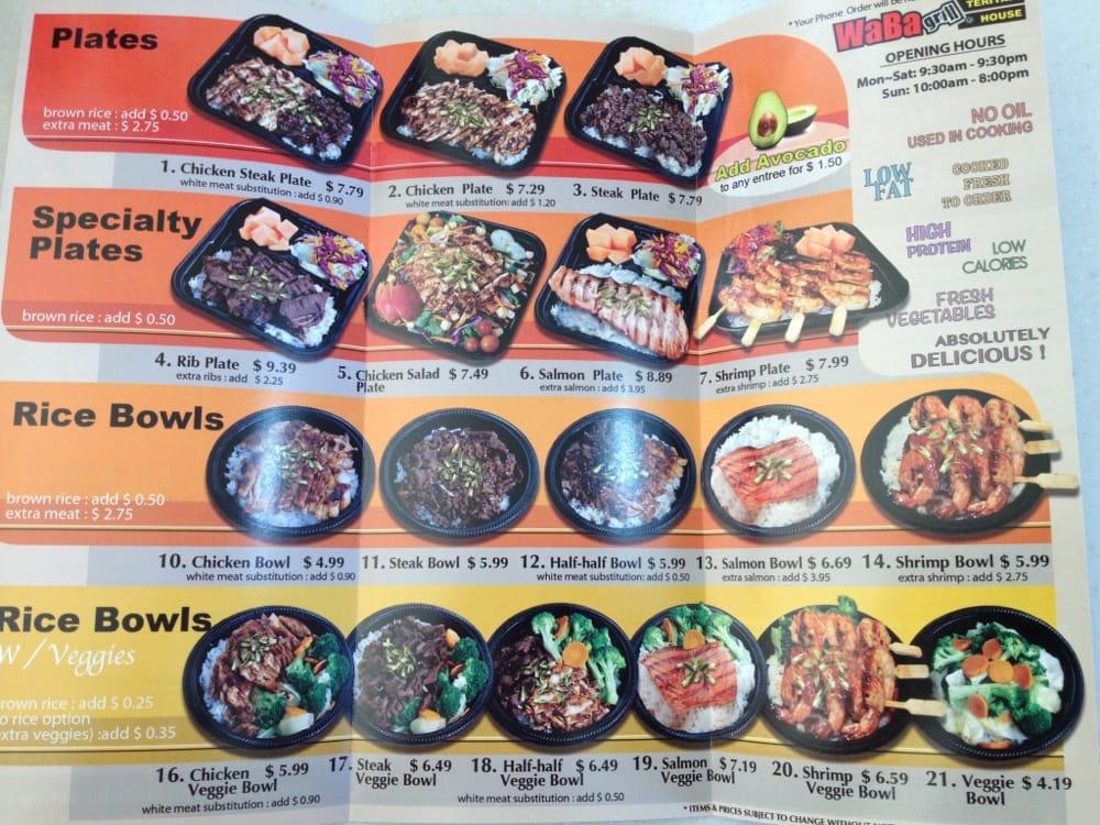 WaBa Grill меню
