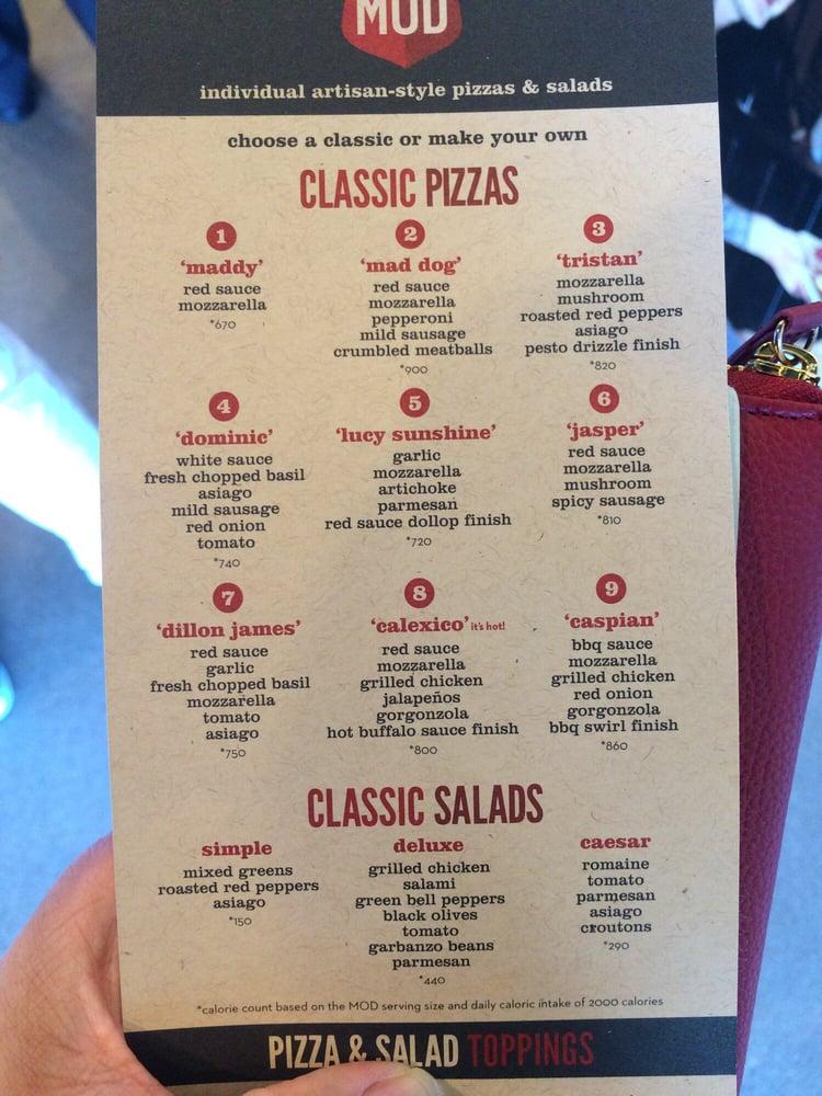 MOD Pizza меню