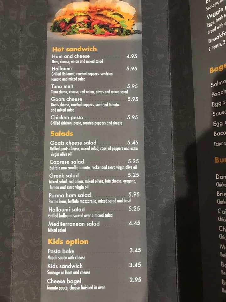 Caffe Perte меню