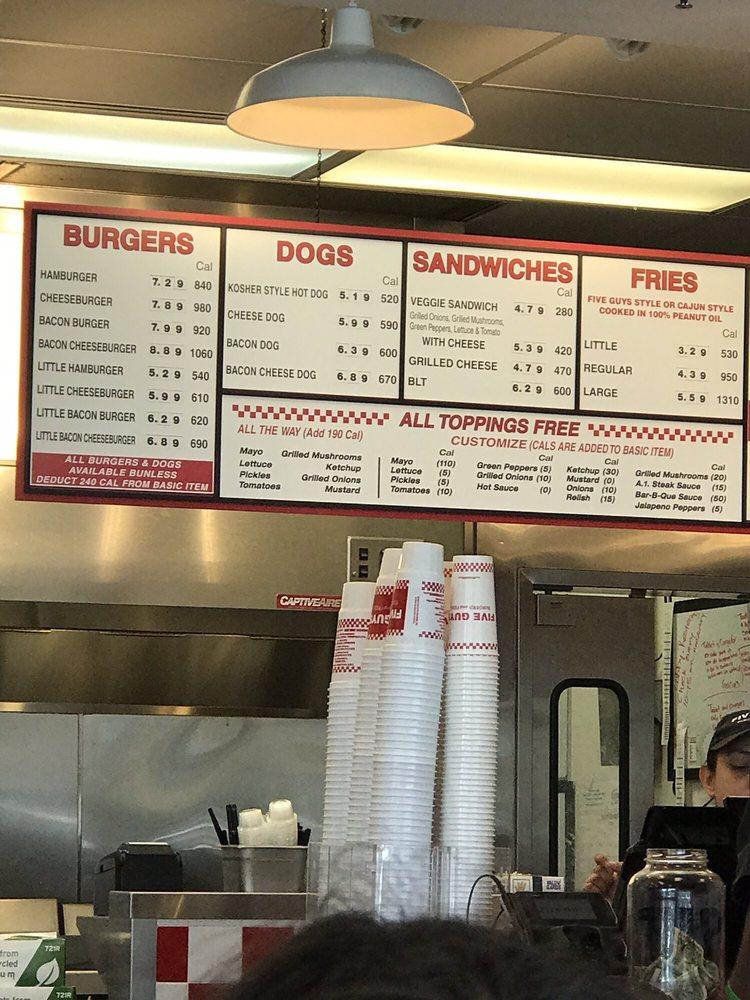 Five Guys меню