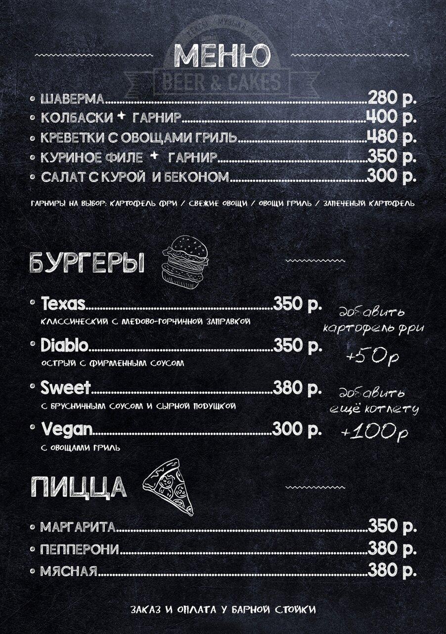 Кексы меню