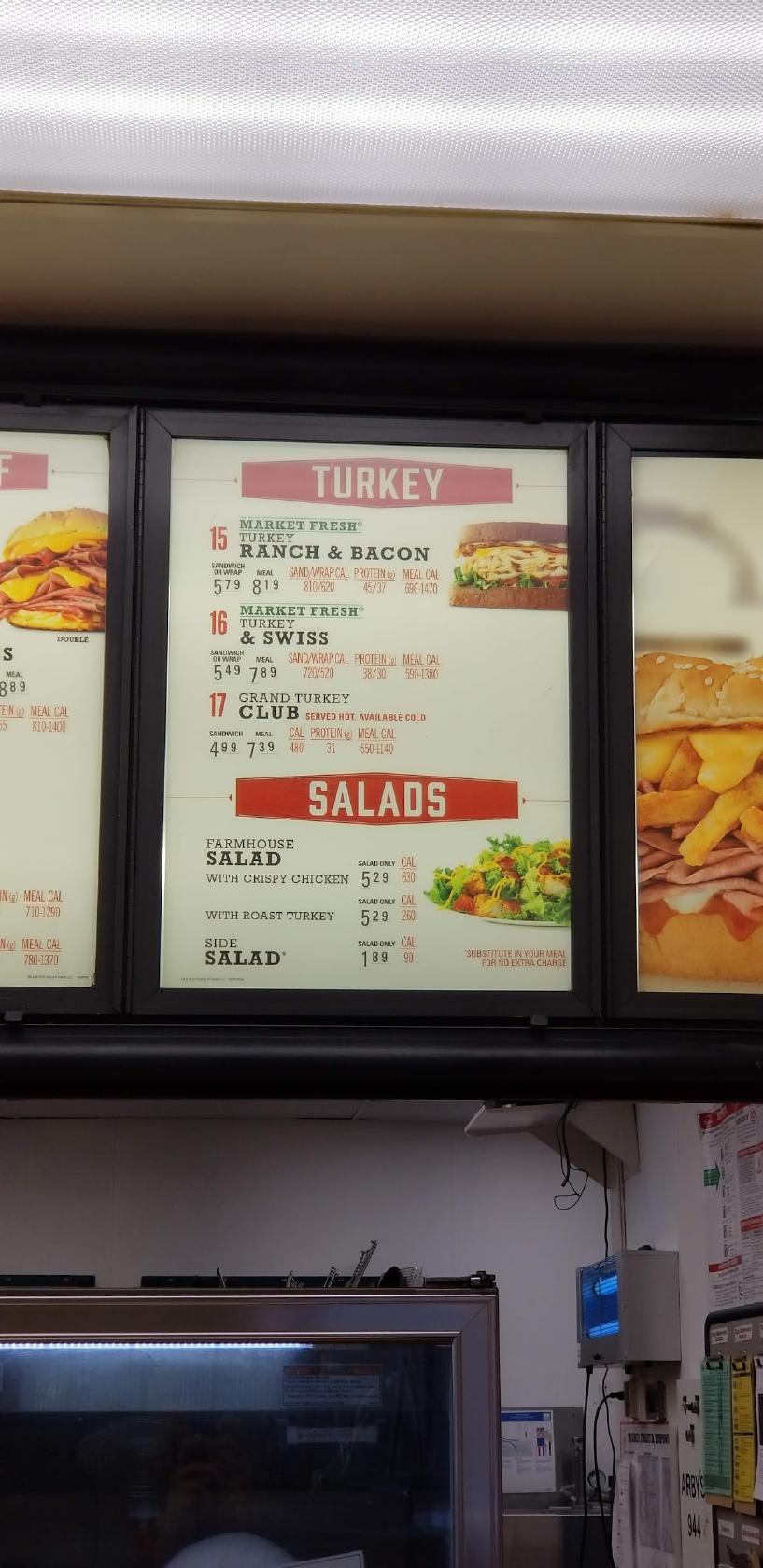 Arby's меню