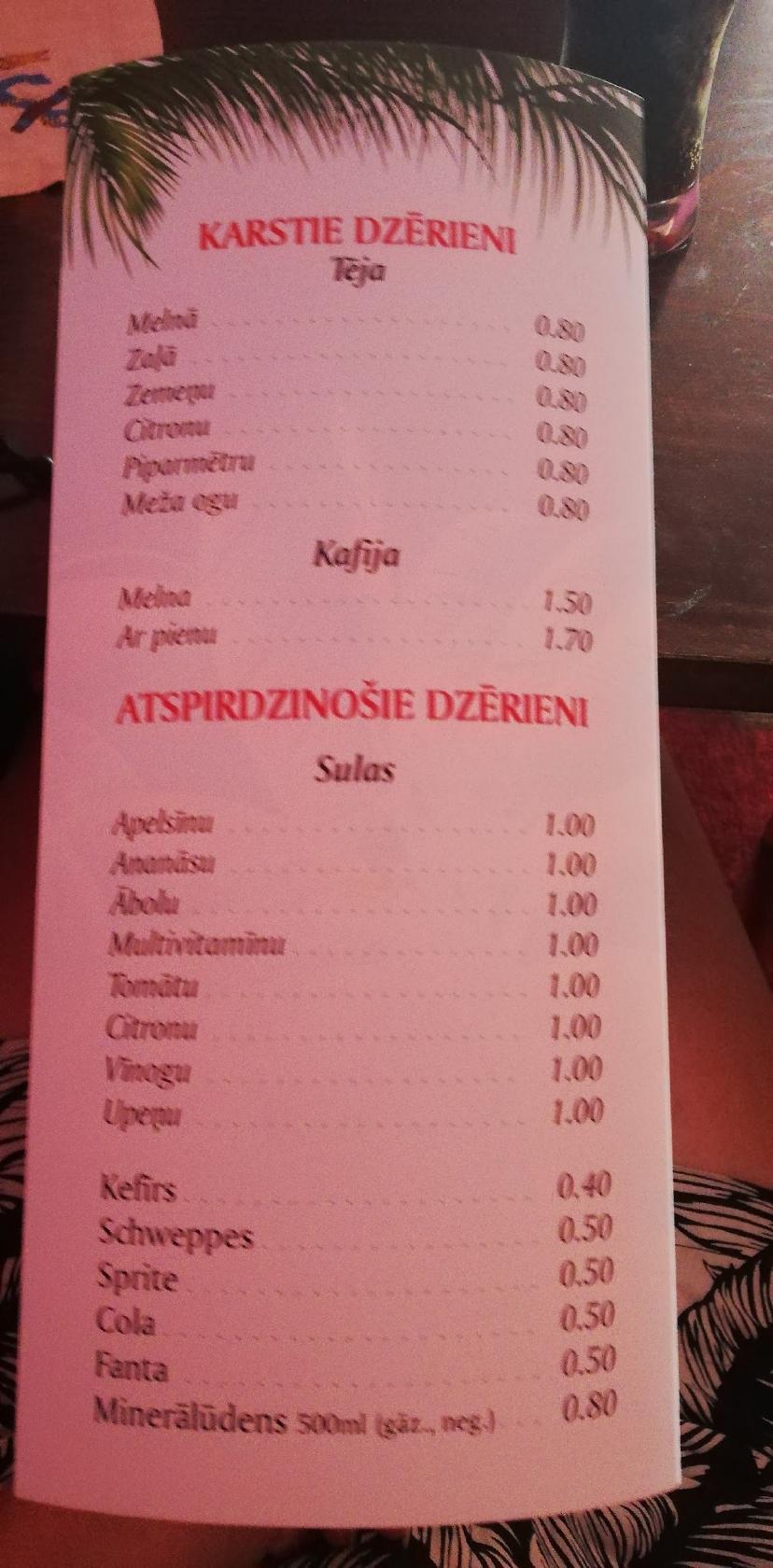 Pirāts Bekereja ! меню