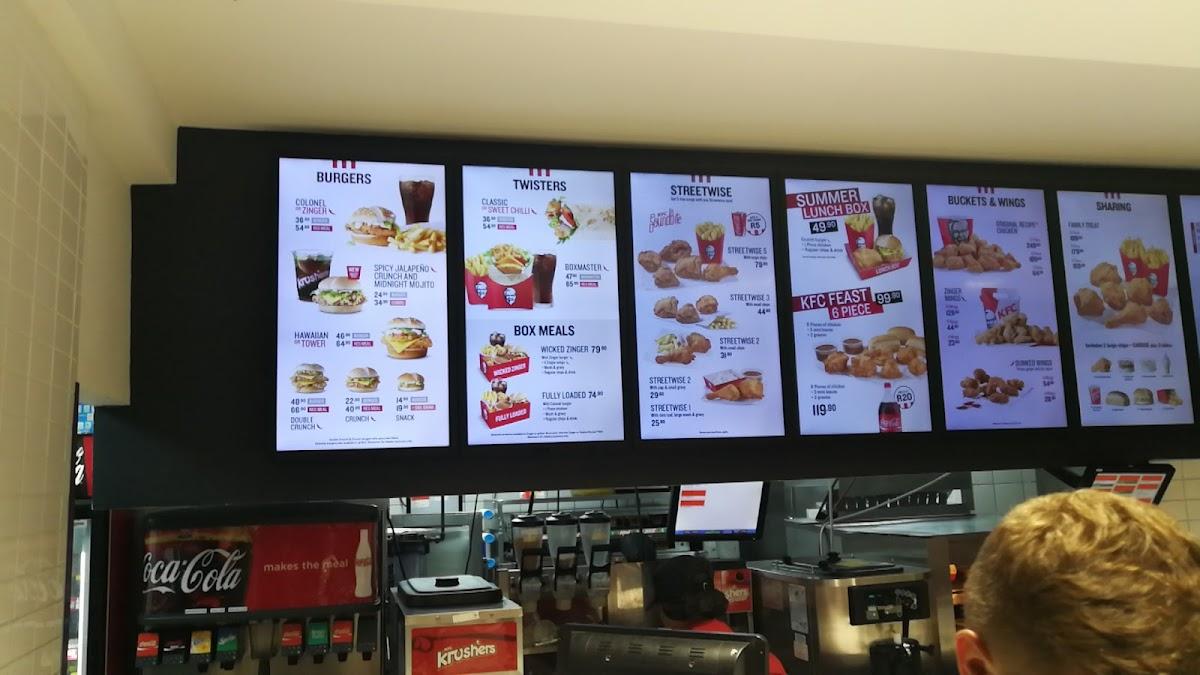 KFC Springbok меню