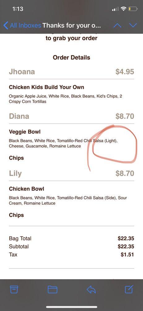 Chipotle Mexican Grill меню