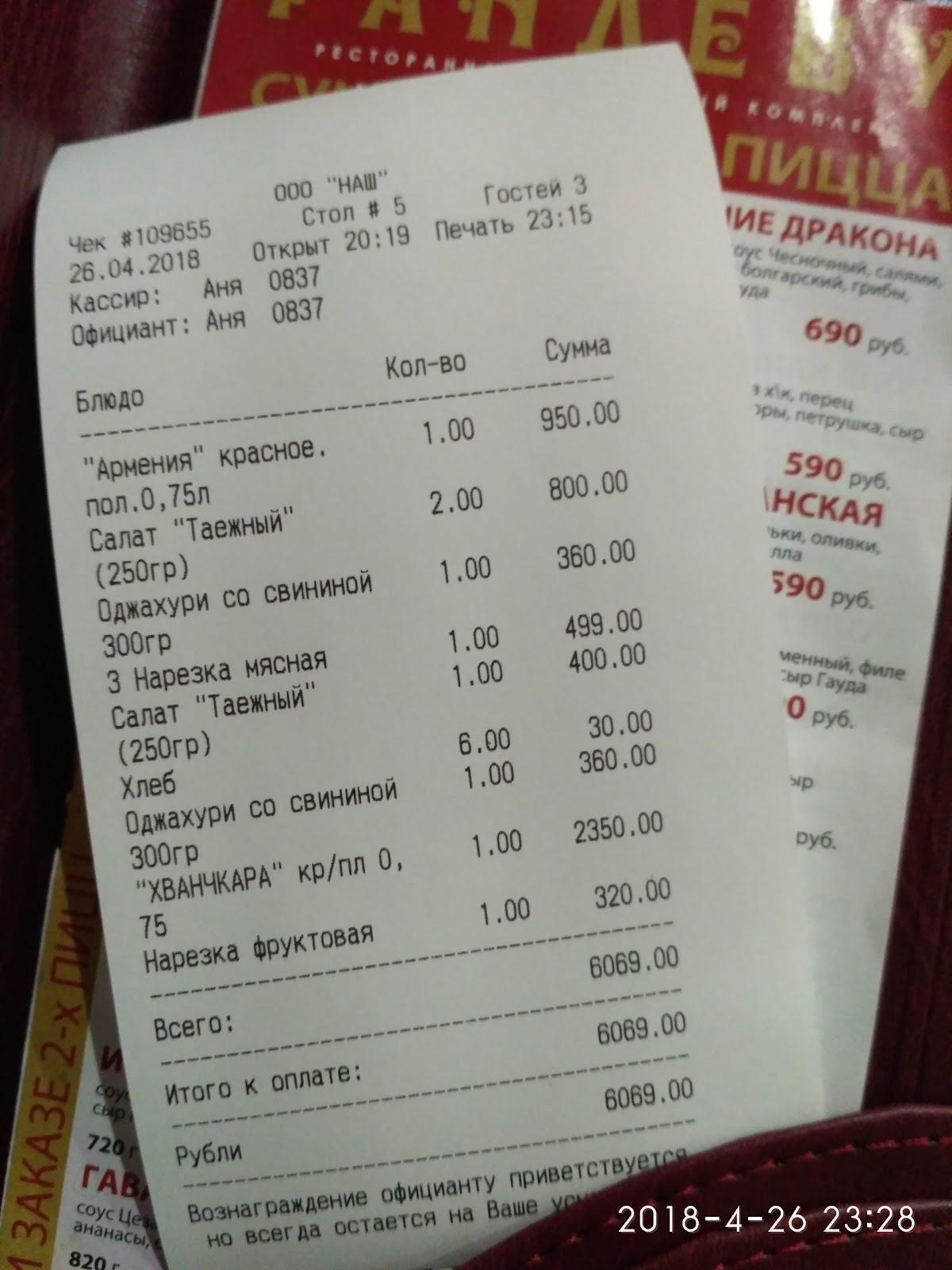 Рандеву меню