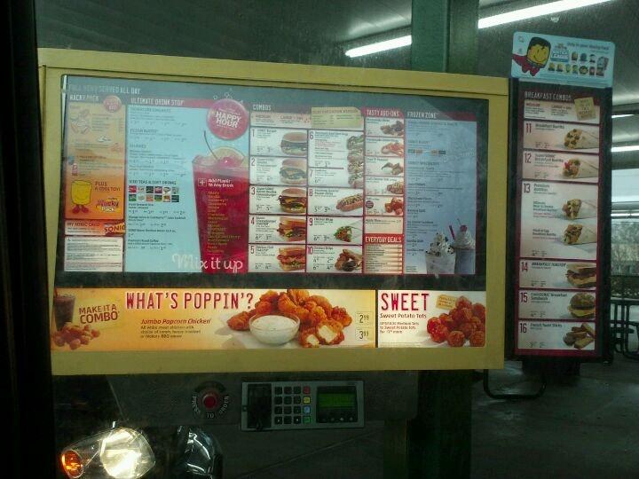 Sonic Drive-In меню