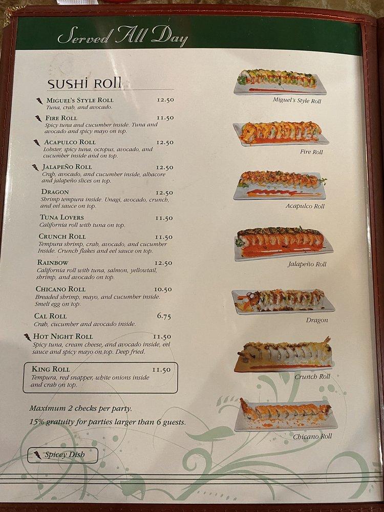 SUSHI MIGUEL'S STYLE меню
