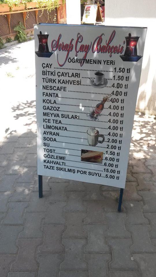 Serap Çay Bahçesi меню