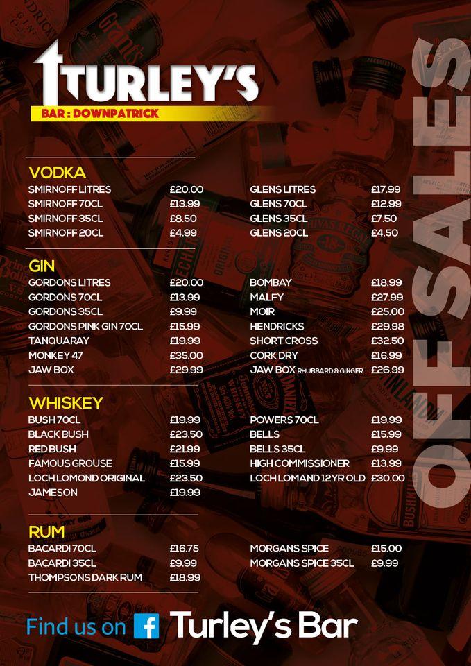 Turley's Bar меню
