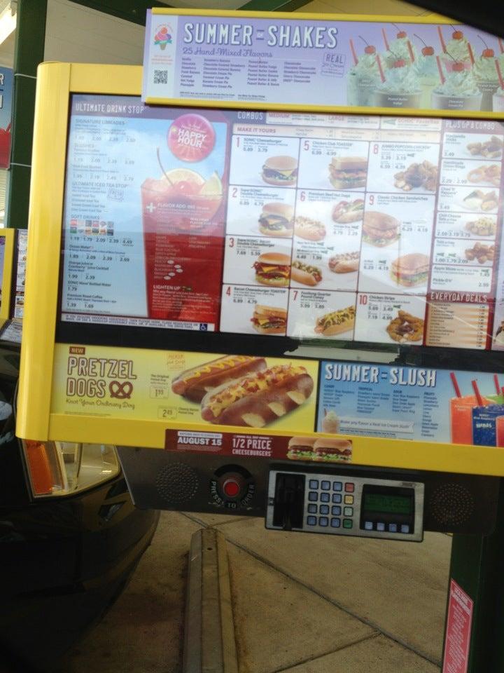 Sonic Drive-In меню