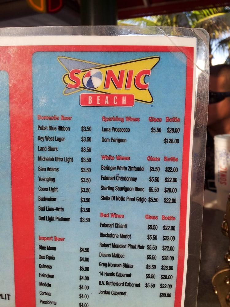 Sonic Drive-In меню