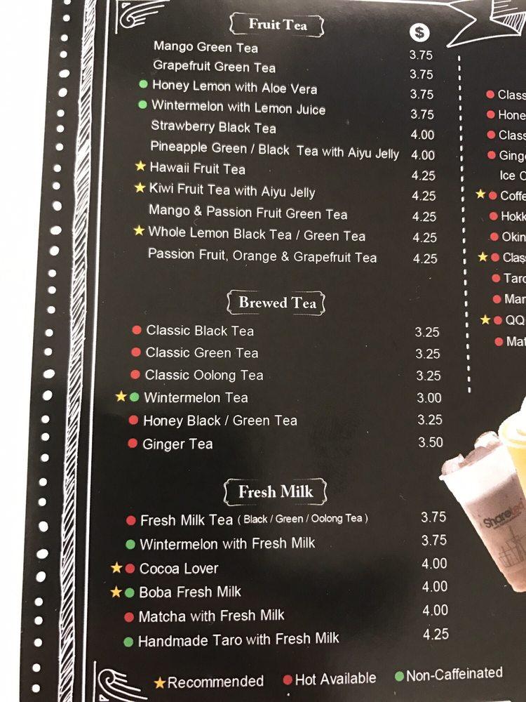 Sharetea меню