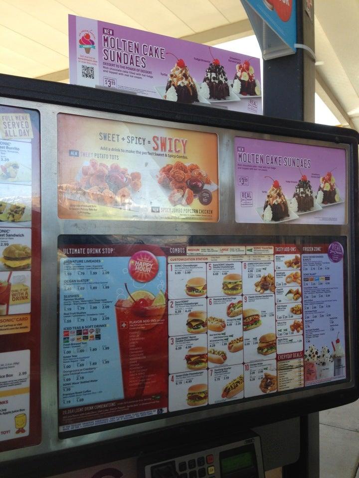 Sonic Drive-In меню