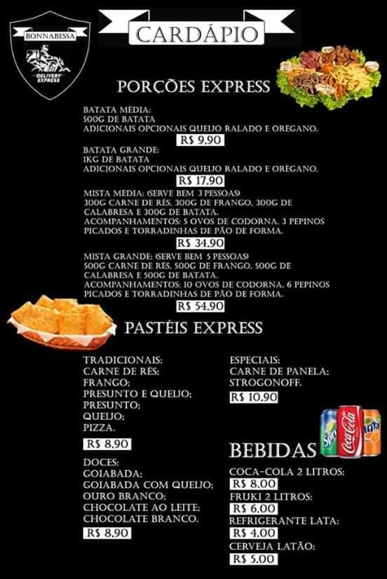 Bonabessa Rio Grande RS меню