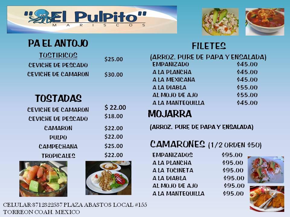 El Pulpito меню