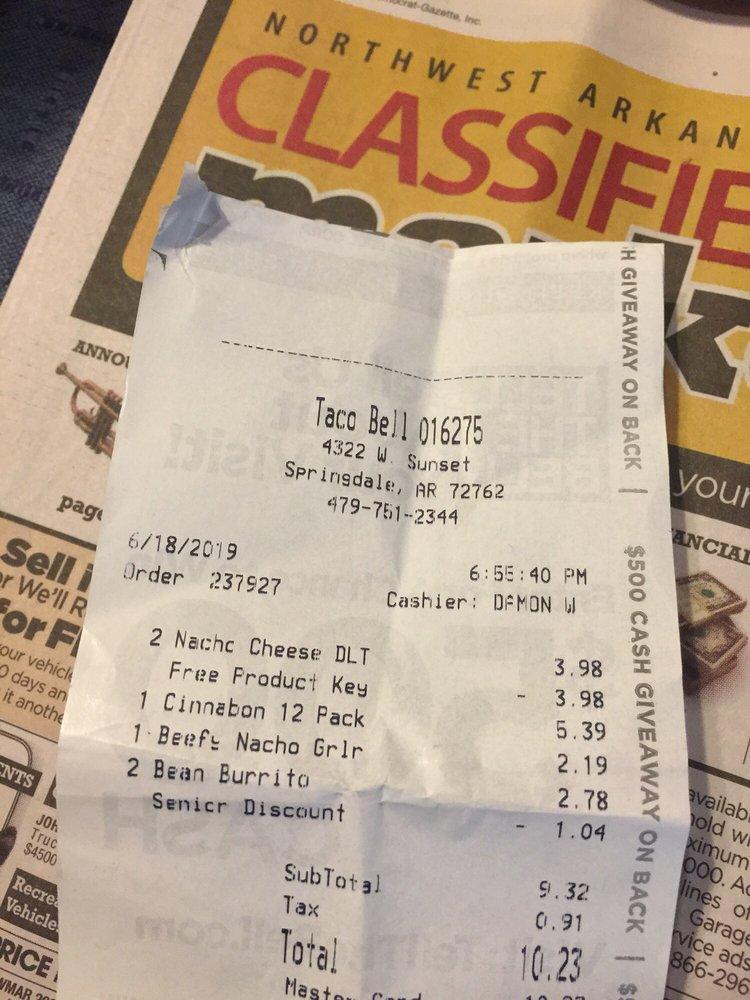 Taco Bell меню