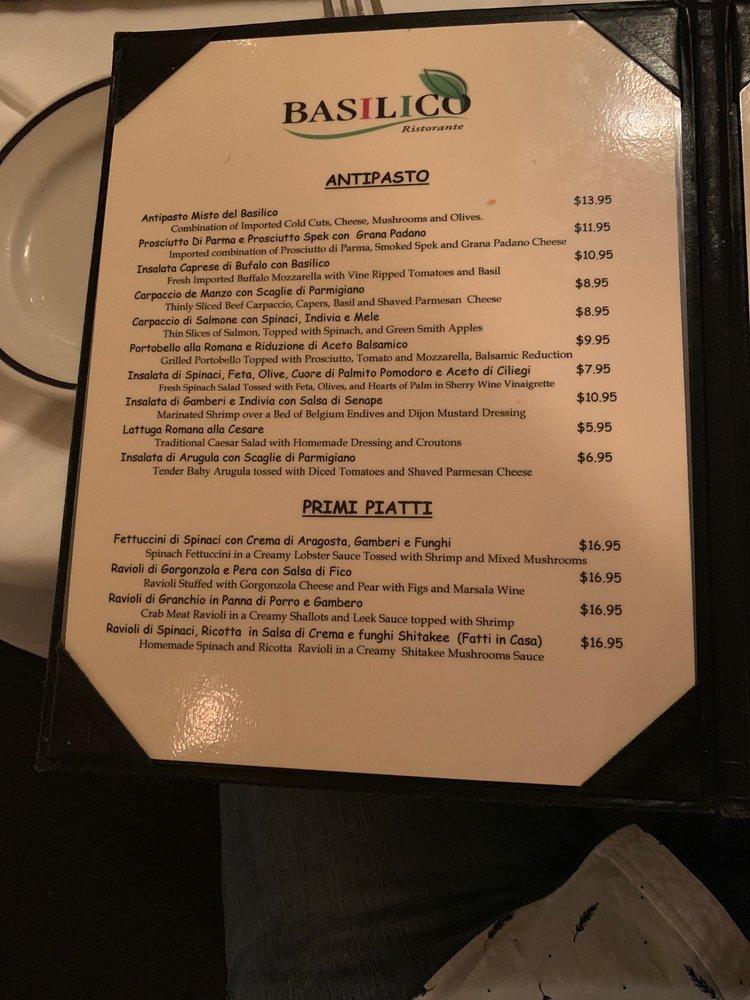 Basilico Ristorante меню