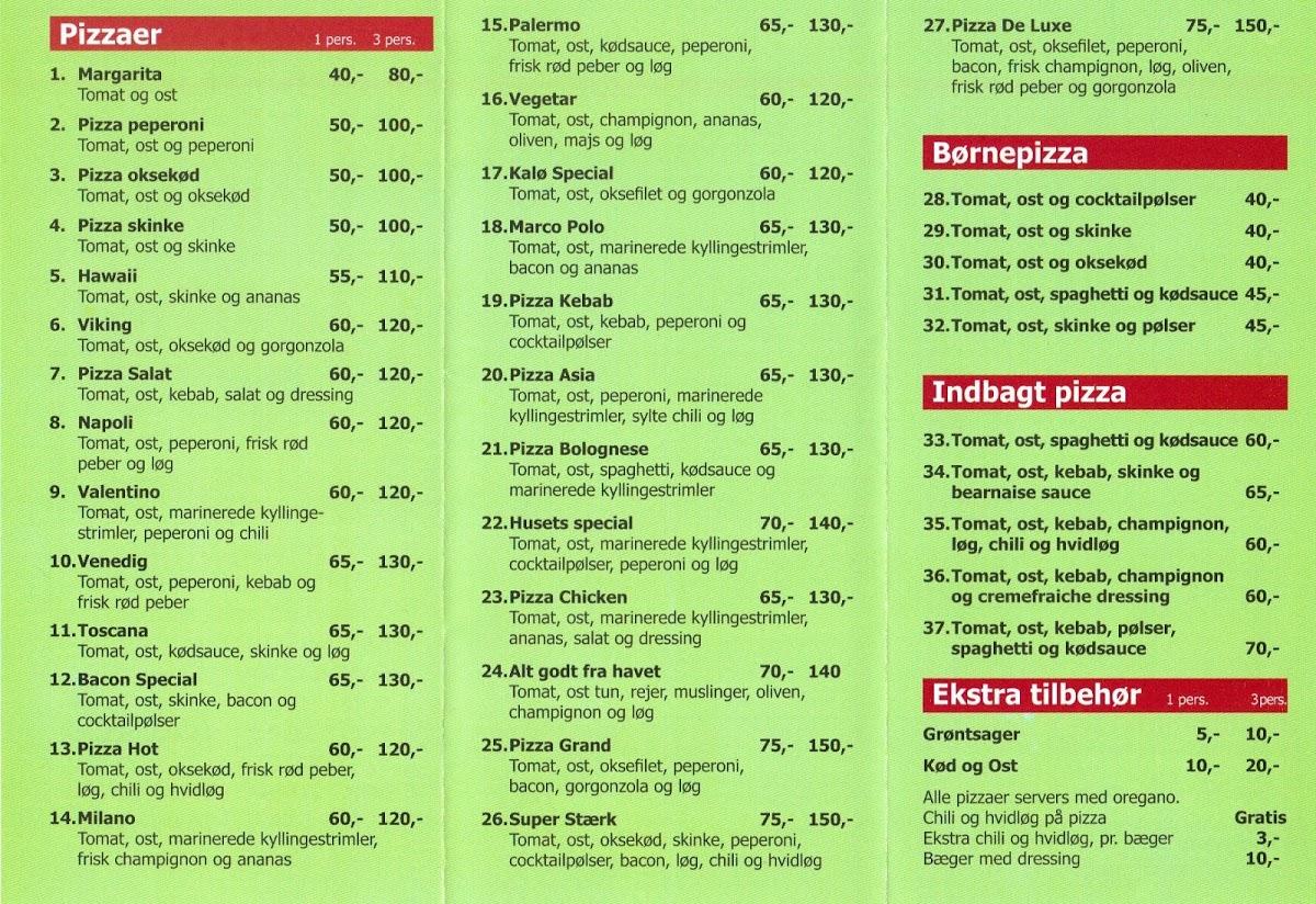 Kalø Pizza & Kebab меню