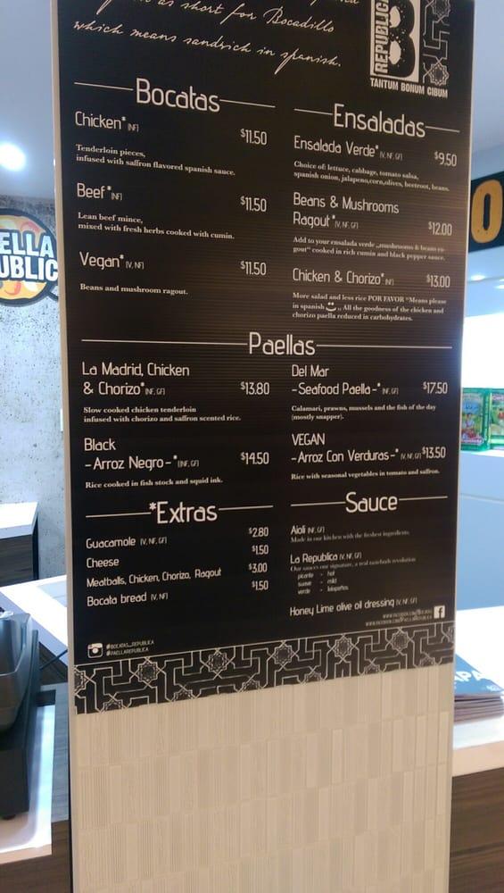 Bocatas Perth меню