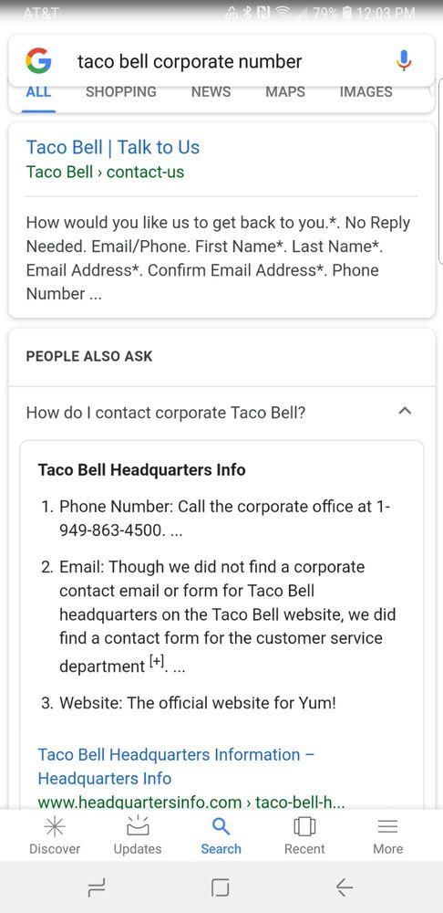 Taco Bell меню