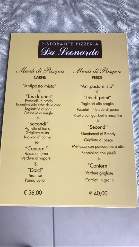 Ristorante Pizzeria da Leonardo меню