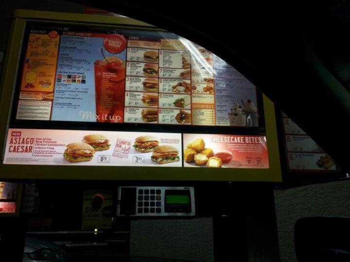 Sonic Drive-In меню