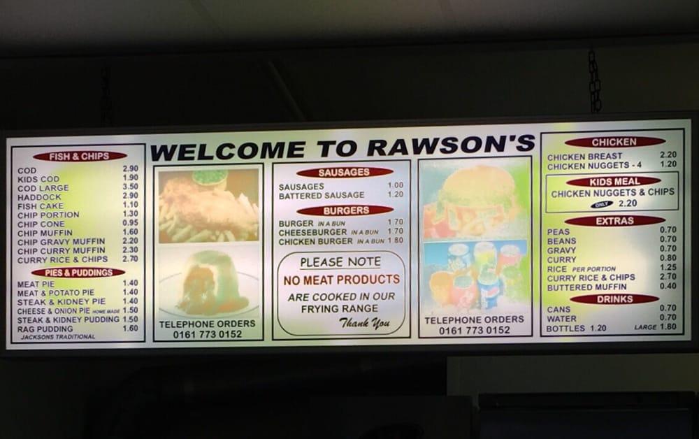 Rawson's меню