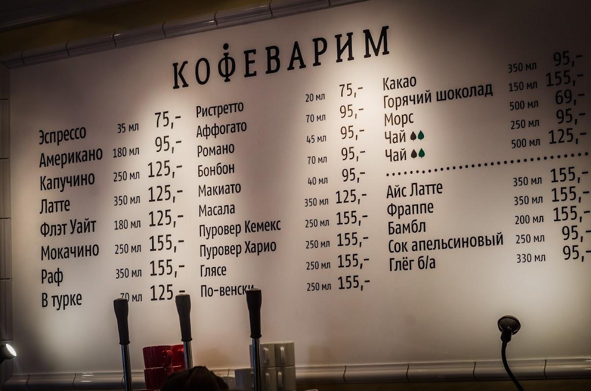 Кофеварим меню