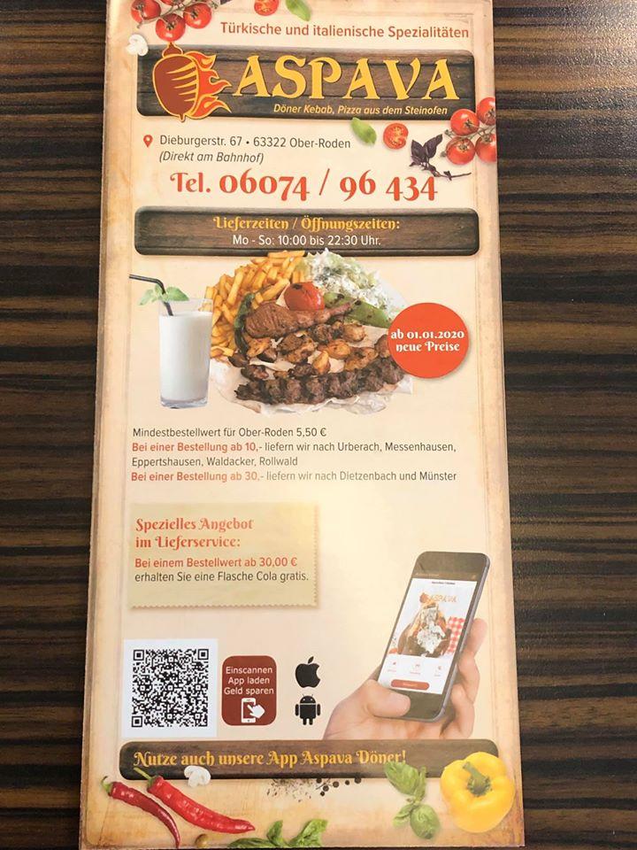 Aspava Döner & Pizzeria Rödermark меню