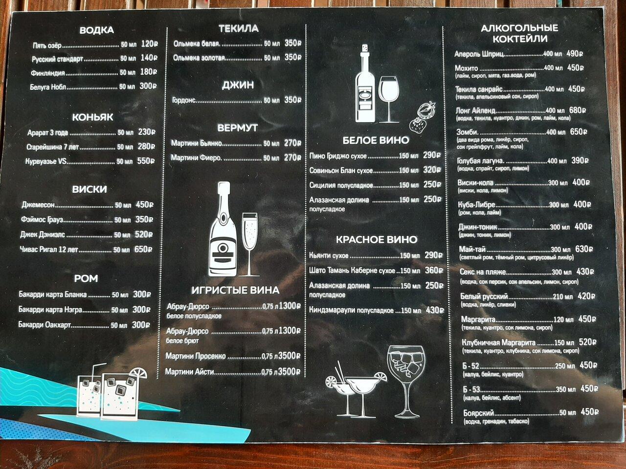 Мореман меню