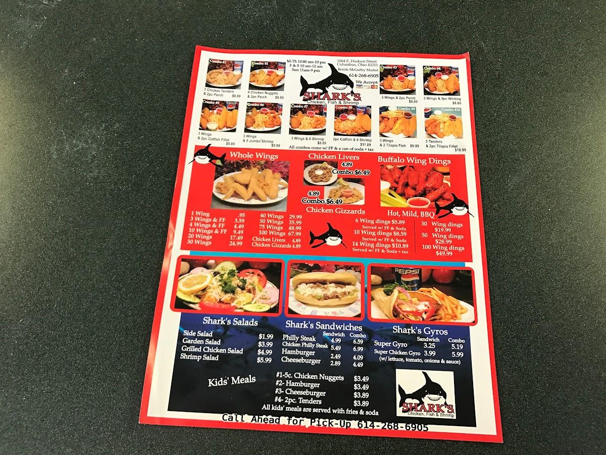 Shark's Chicken, Fish & Shrimp меню