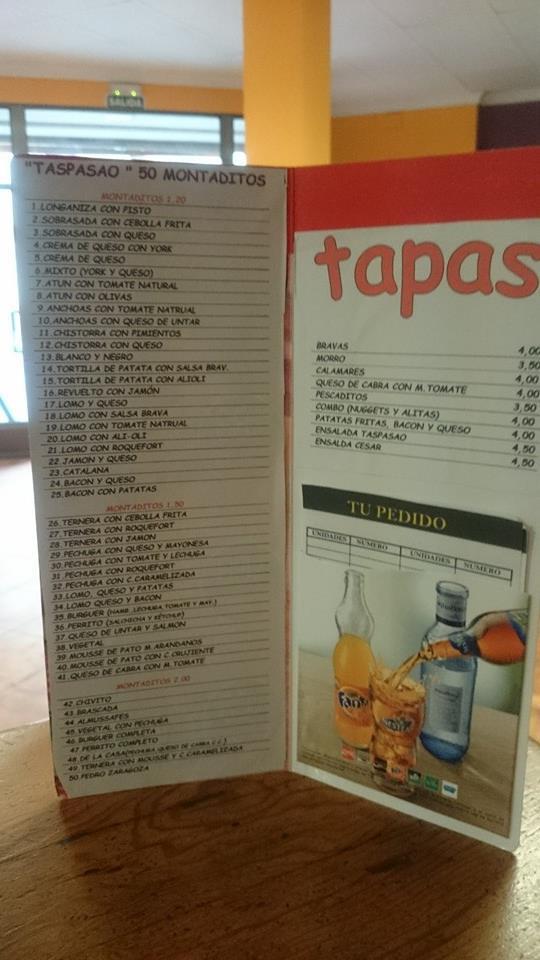 TAsPASao меню