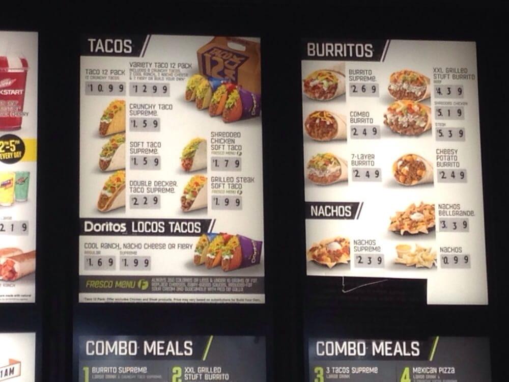 Taco Bell меню